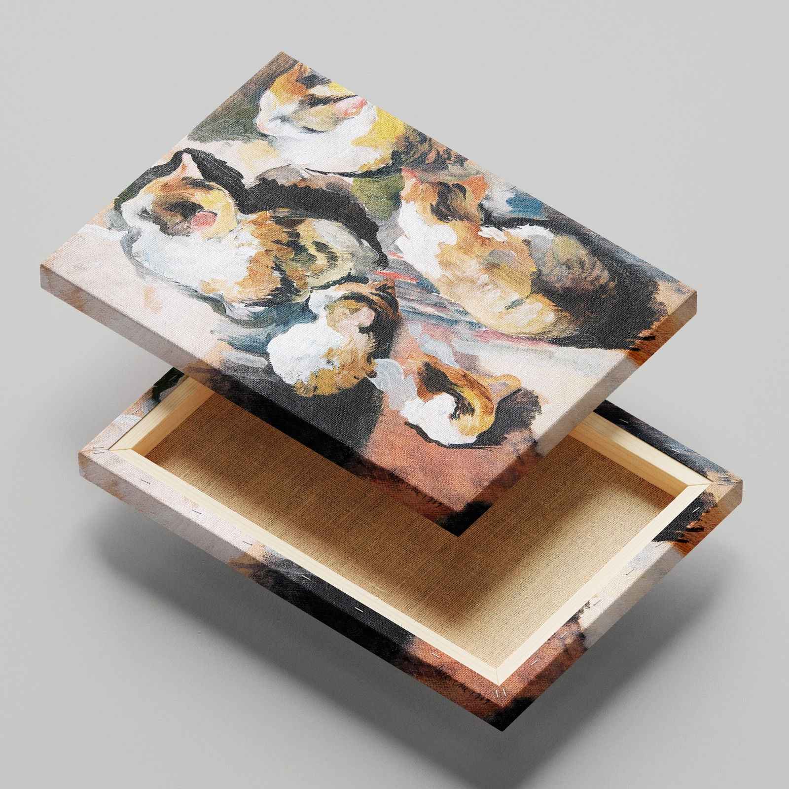 Study of a Cat Katzenstudien - August Macke - Framed Canvas Wall Art Print | House Prints