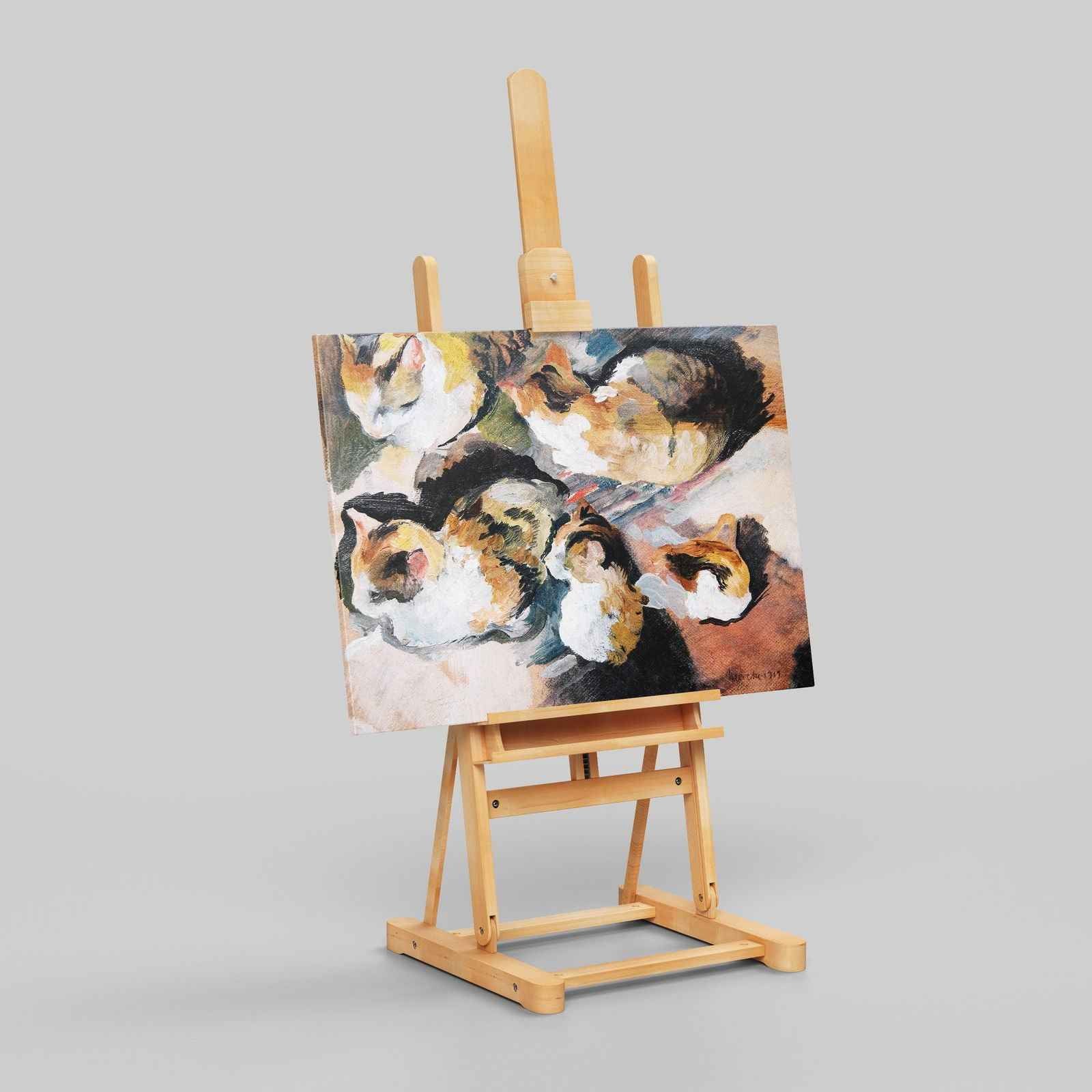 Study of a Cat Katzenstudien - August Macke - Framed Canvas Wall Art Print | House Prints