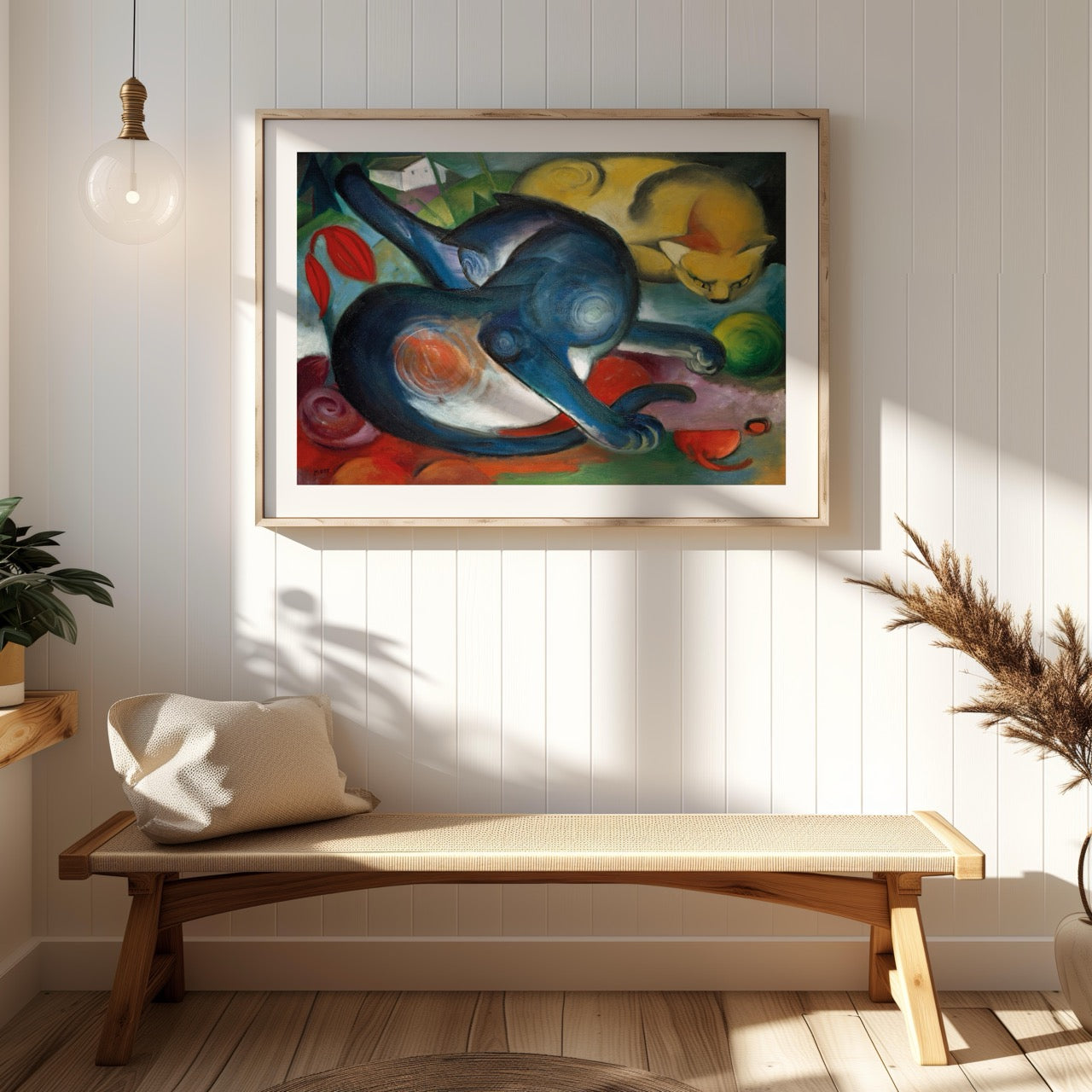 Two Cats, Blue & Yellow - Franz Marc - Rolled Poster Wall Art Print | House Prints