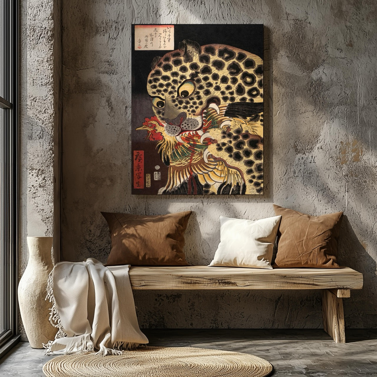 The Tiger of Ryōkoku - Hirokage - Framed Canvas Wall Art Print | House Prints