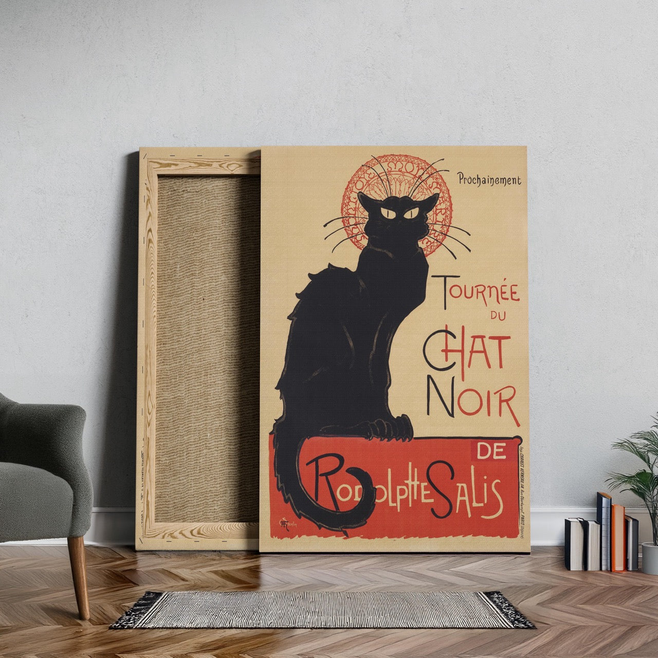 Black Cat Tournée du Chat Noir - Théophile Steinlen - Framed Canvas Wall Art Print | House Prints