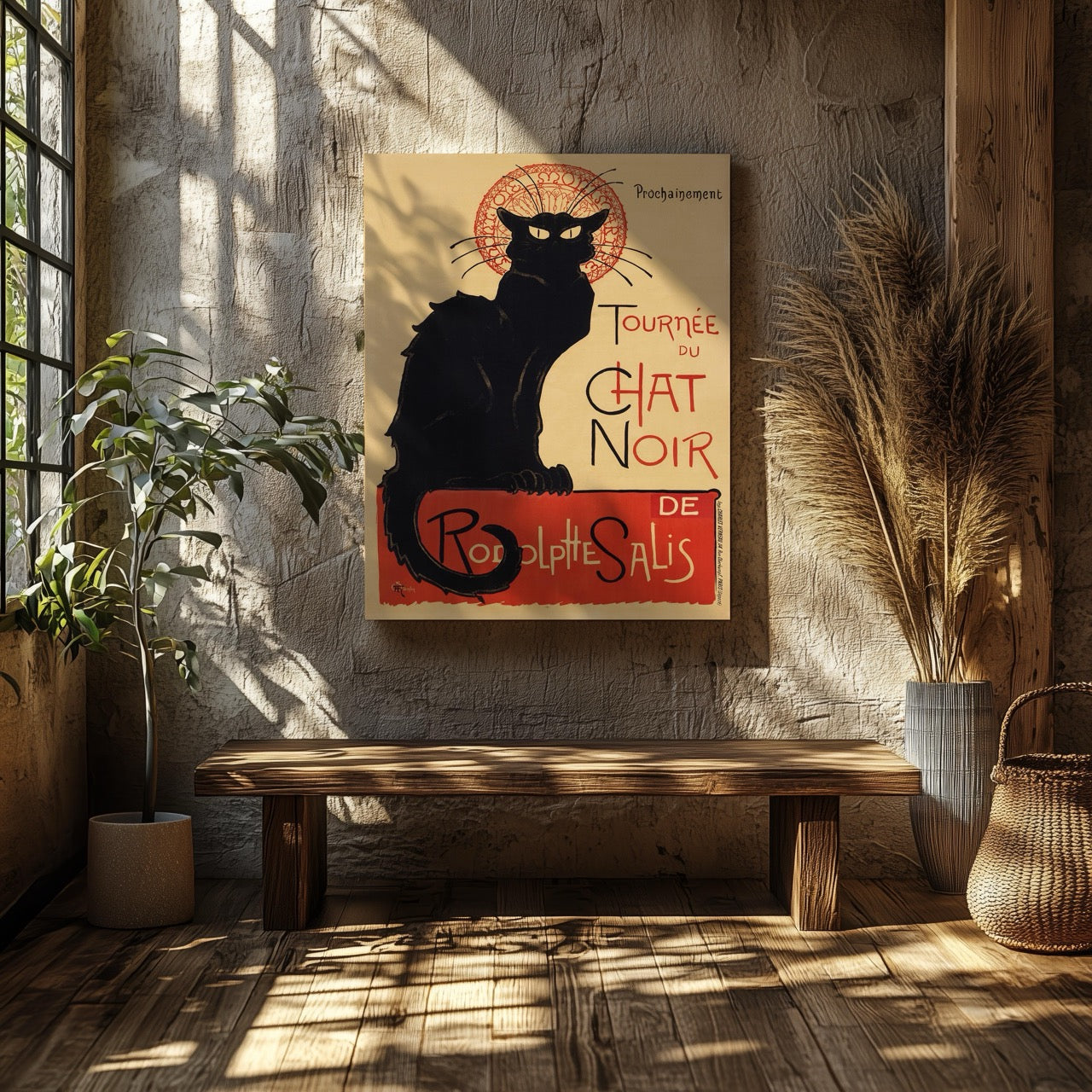 Black Cat Tournée du Chat Noir - Théophile Steinlen - Framed Canvas Wall Art Print | House Prints