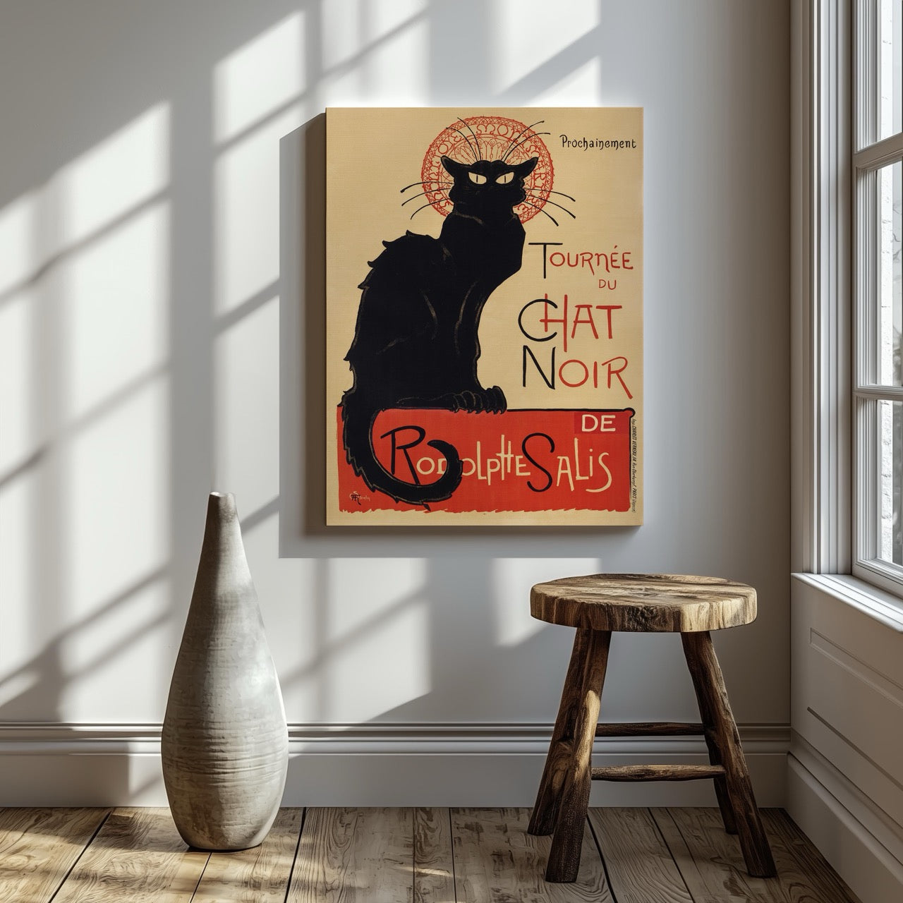 Black Cat Tournée du Chat Noir - Théophile Steinlen - Framed Canvas Wall Art Print | House Prints