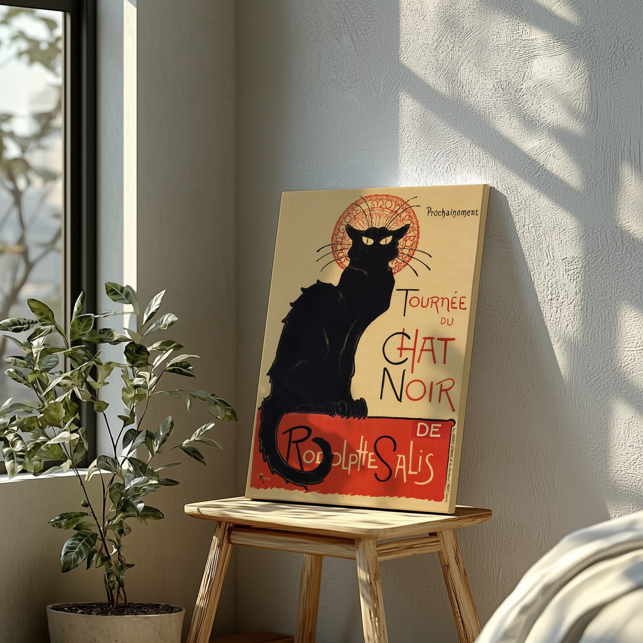 Black Cat Tournée du Chat Noir - Théophile Steinlen - Framed Canvas Wall Art Print | House Prints
