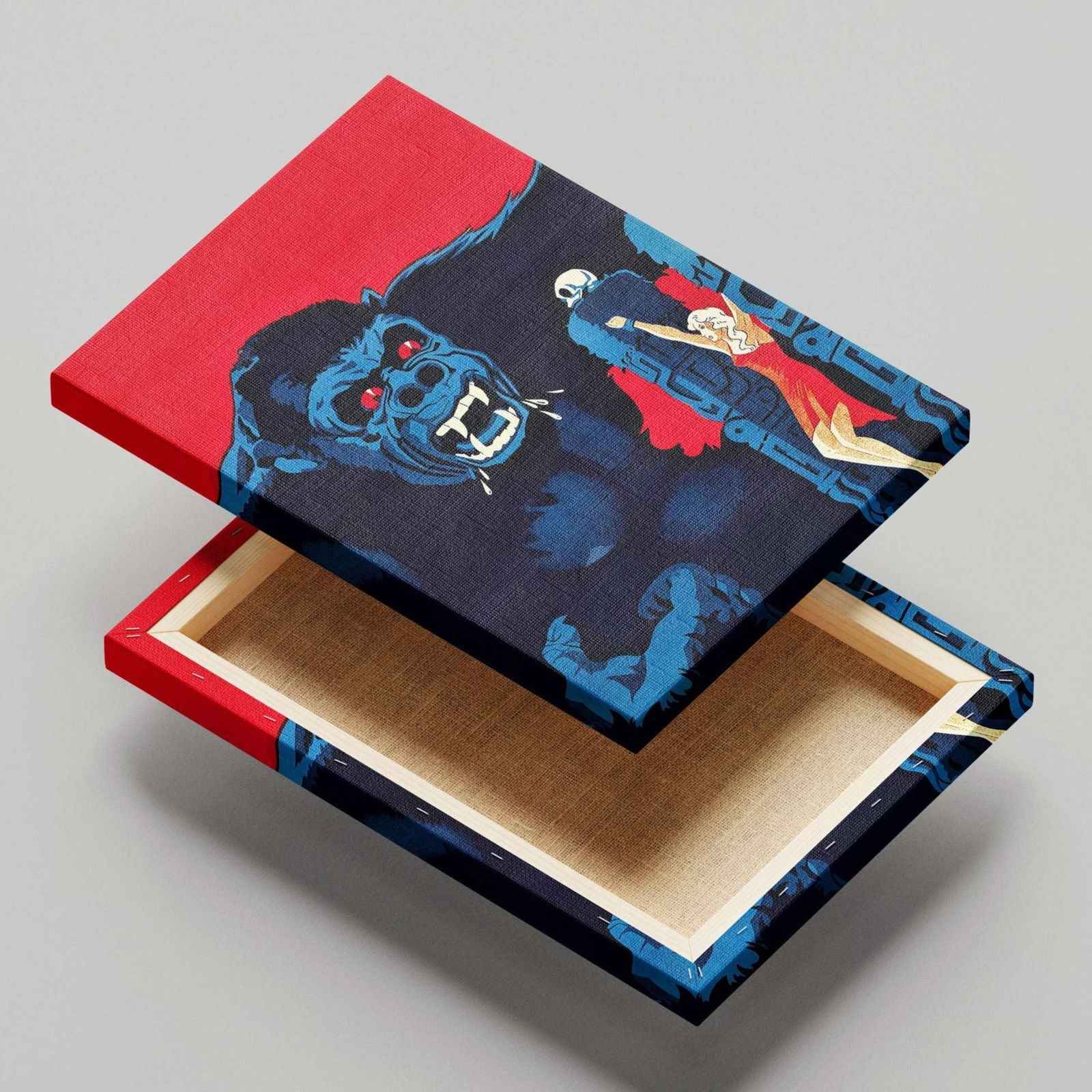 Vintage Retro King Kong Movie - Framed Canvas Wall Art Print | House Prints