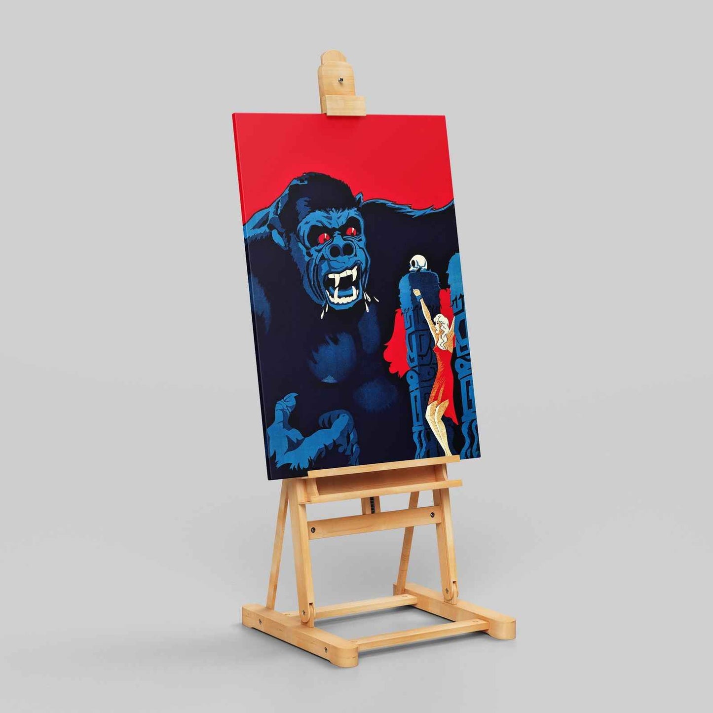 Vintage Retro King Kong Movie - Framed Canvas Wall Art Print - House Prints