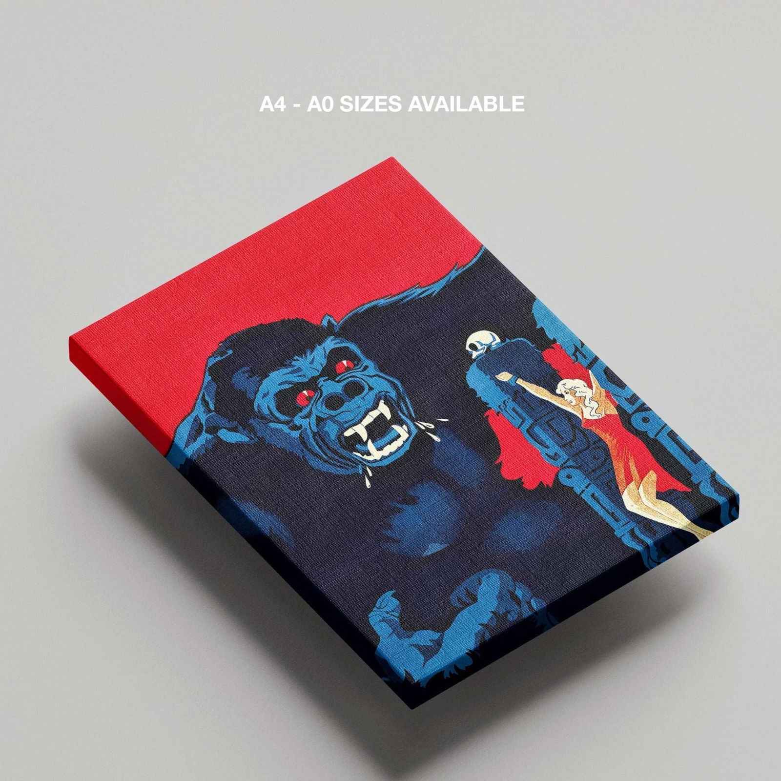 Vintage Retro King Kong Movie - Framed Canvas Wall Art Print | House Prints