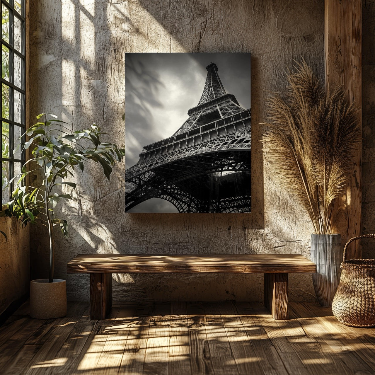 Eiffel Tower Paris France City Landmark - Framed Canvas Wall Art Print - House Prints