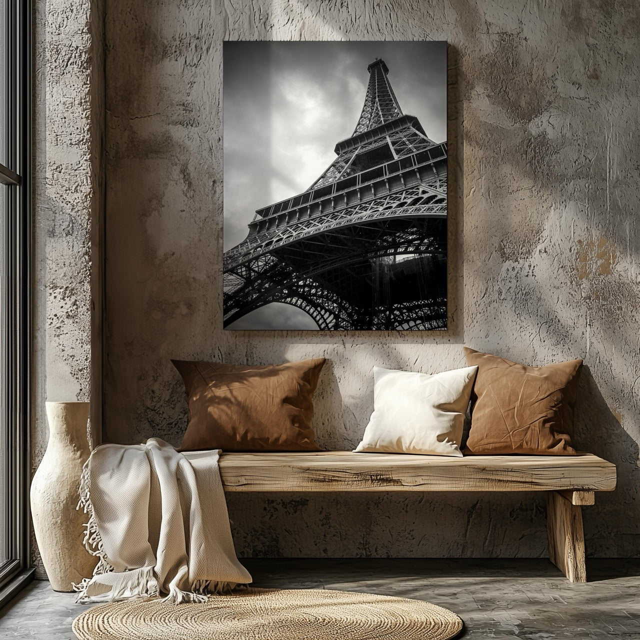 Eiffel Tower Paris France City Landmark - Framed Canvas Wall Art Print - House Prints