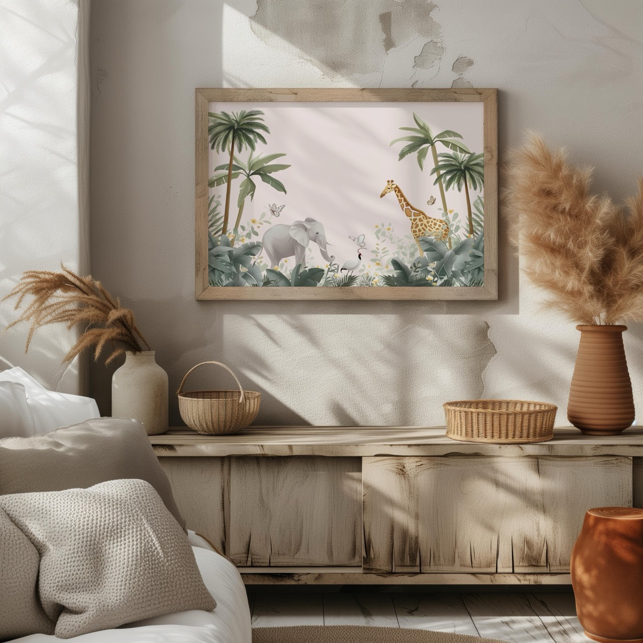 Safari Harmony with Jungle Friends - Rolled Poster Wall Art Print - House Prints