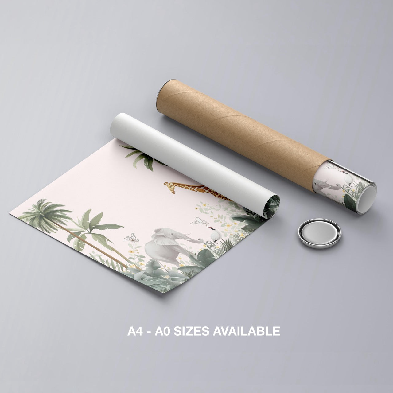 Safari Harmony with Jungle Friends - Rolled Poster Wall Art Print - House Prints