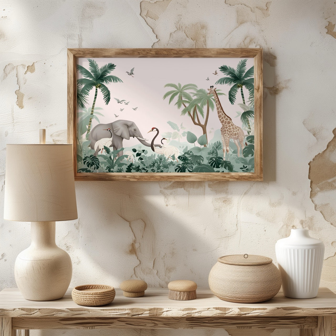 Jungle Animal Friends in Paradise - Rolled Poster Wall Art Print - House Prints