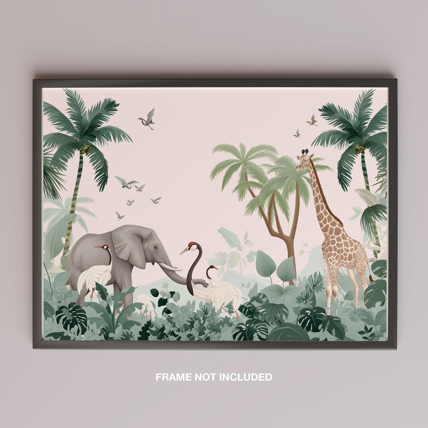 Jungle Animal Friends in Paradise - Rolled Poster Wall Art Print - House Prints