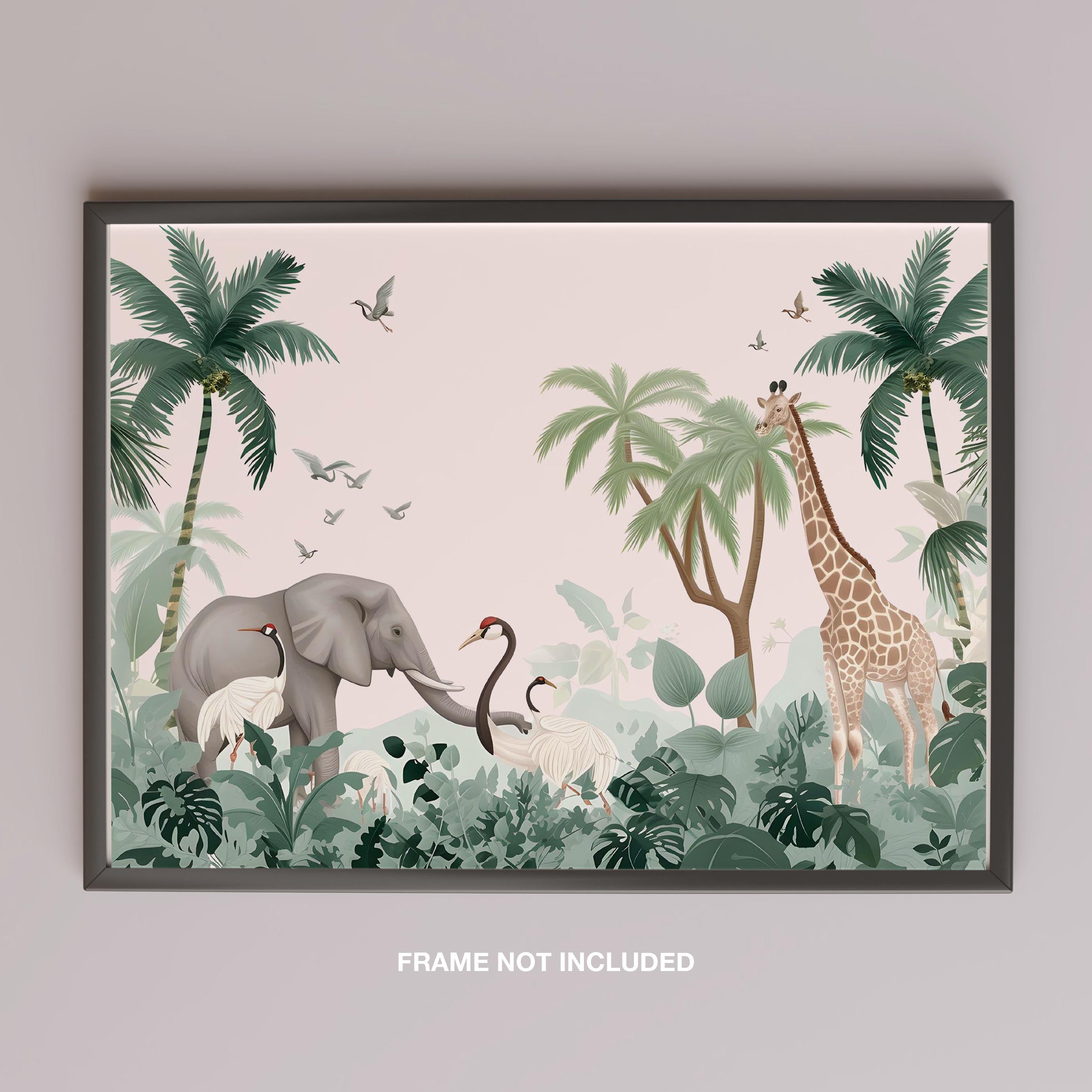 Jungle Animal Friends in Paradise - Rolled Poster Wall Art Print | House Prints