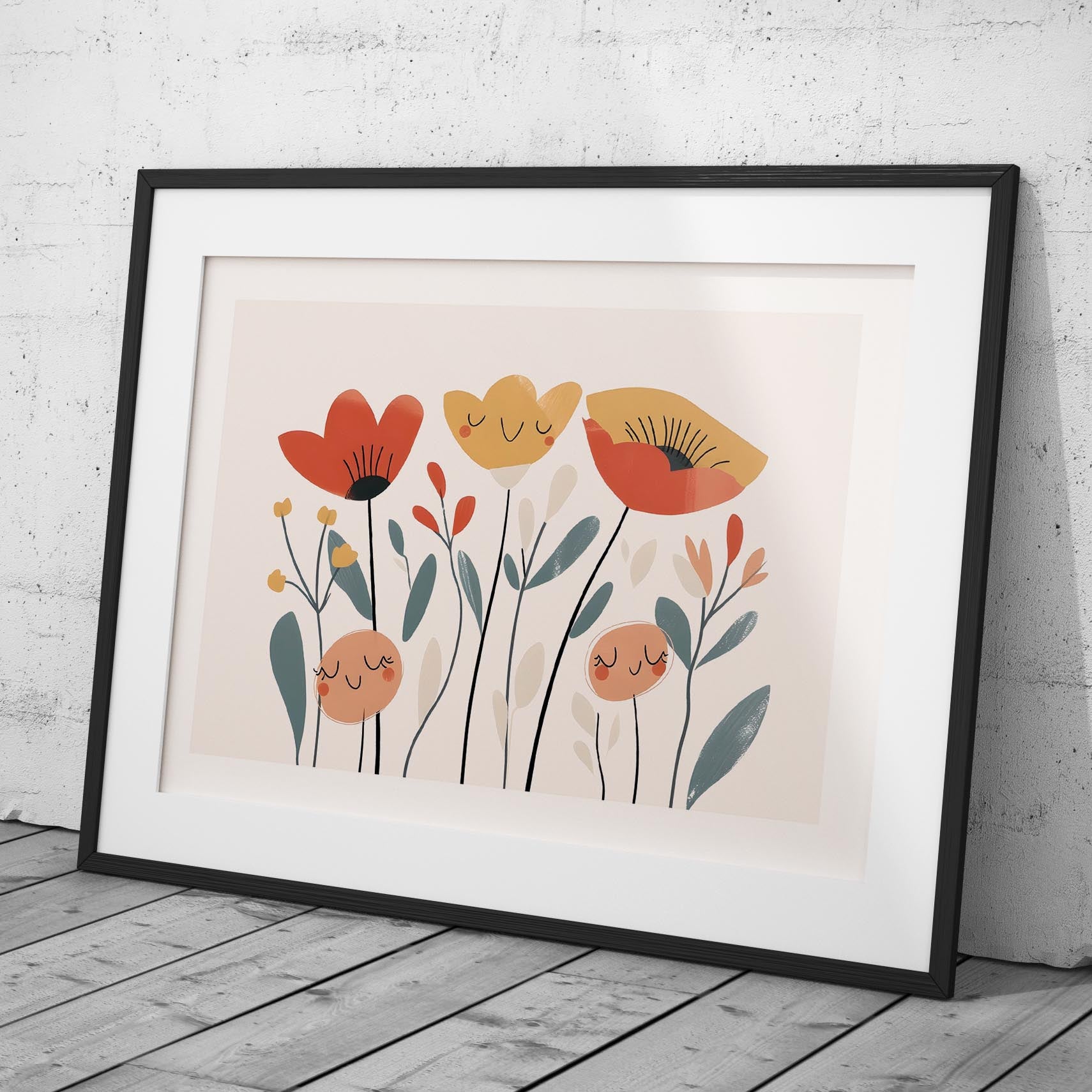 Smiling Floral Wildflower Blooms - Rolled Poster Wall Art Print | House Prints
