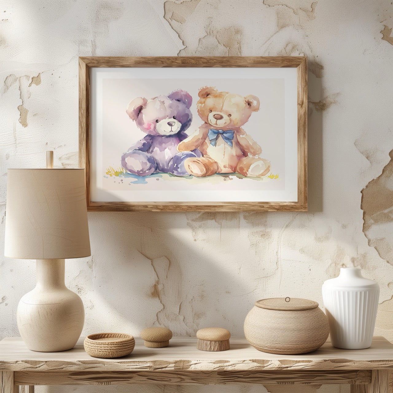 Adorable Nursery Cuddly Teddy Bears - Rolled Poster Wall Art Print - House Prints