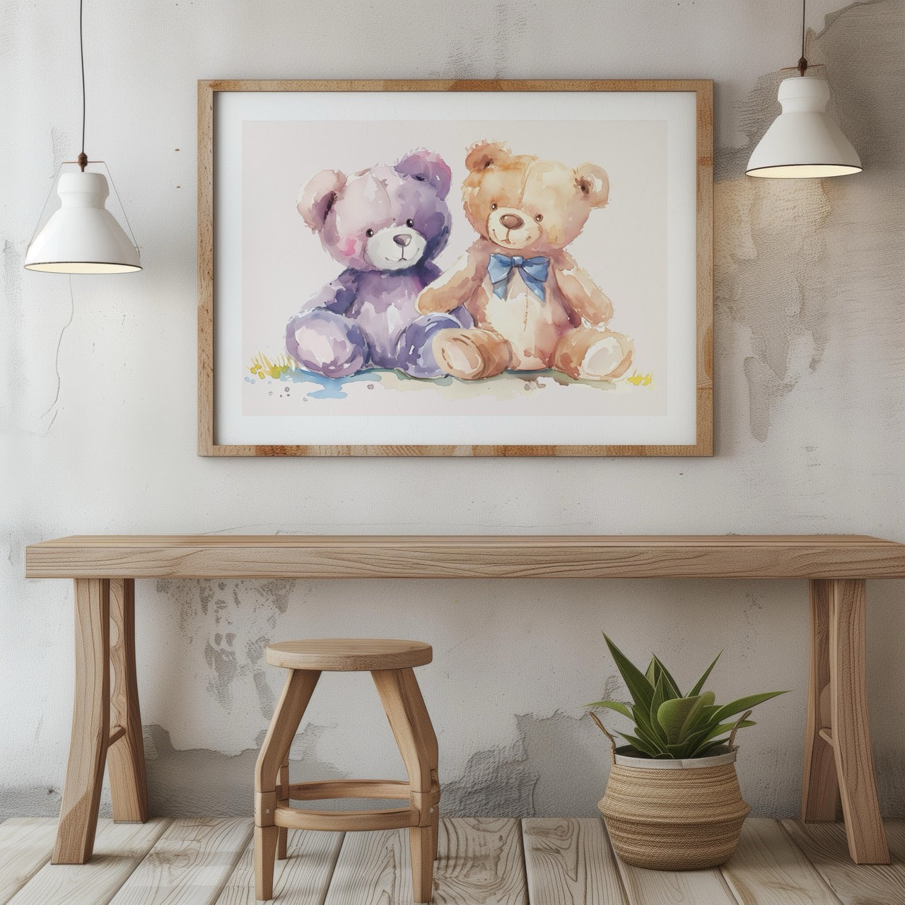 Adorable Nursery Cuddly Teddy Bears - Rolled Poster Wall Art Print - House Prints