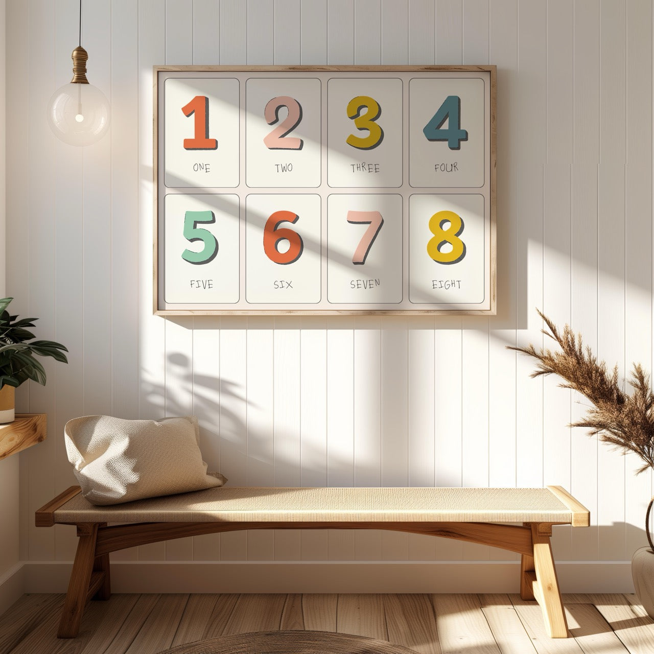 Playful Nursery Counting Colourful Numbers - Rolled Poster Wall Art Print - House Prints