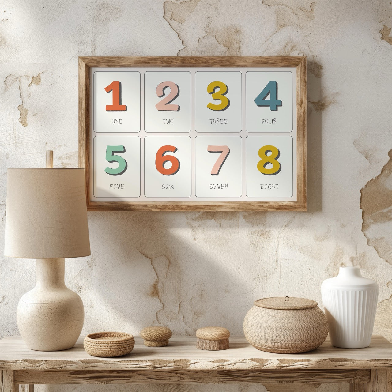 Playful Nursery Counting Colourful Numbers - Rolled Poster Wall Art Print - House Prints