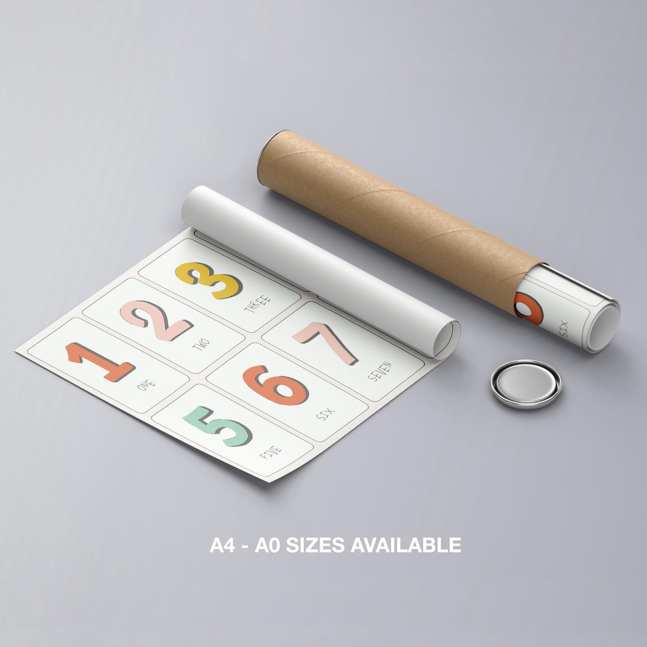 Playful Nursery Counting Colourful Numbers - Rolled Poster Wall Art Print - House Prints