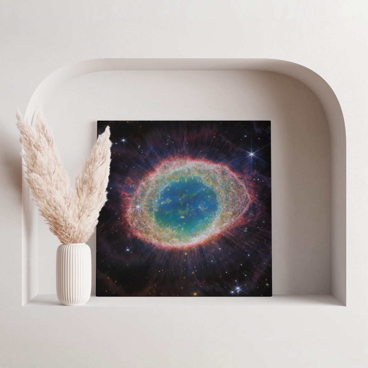 Ring Nebula Cosmos Space Hubble Telescope - Framed Canvas Wall Art Print - House Prints