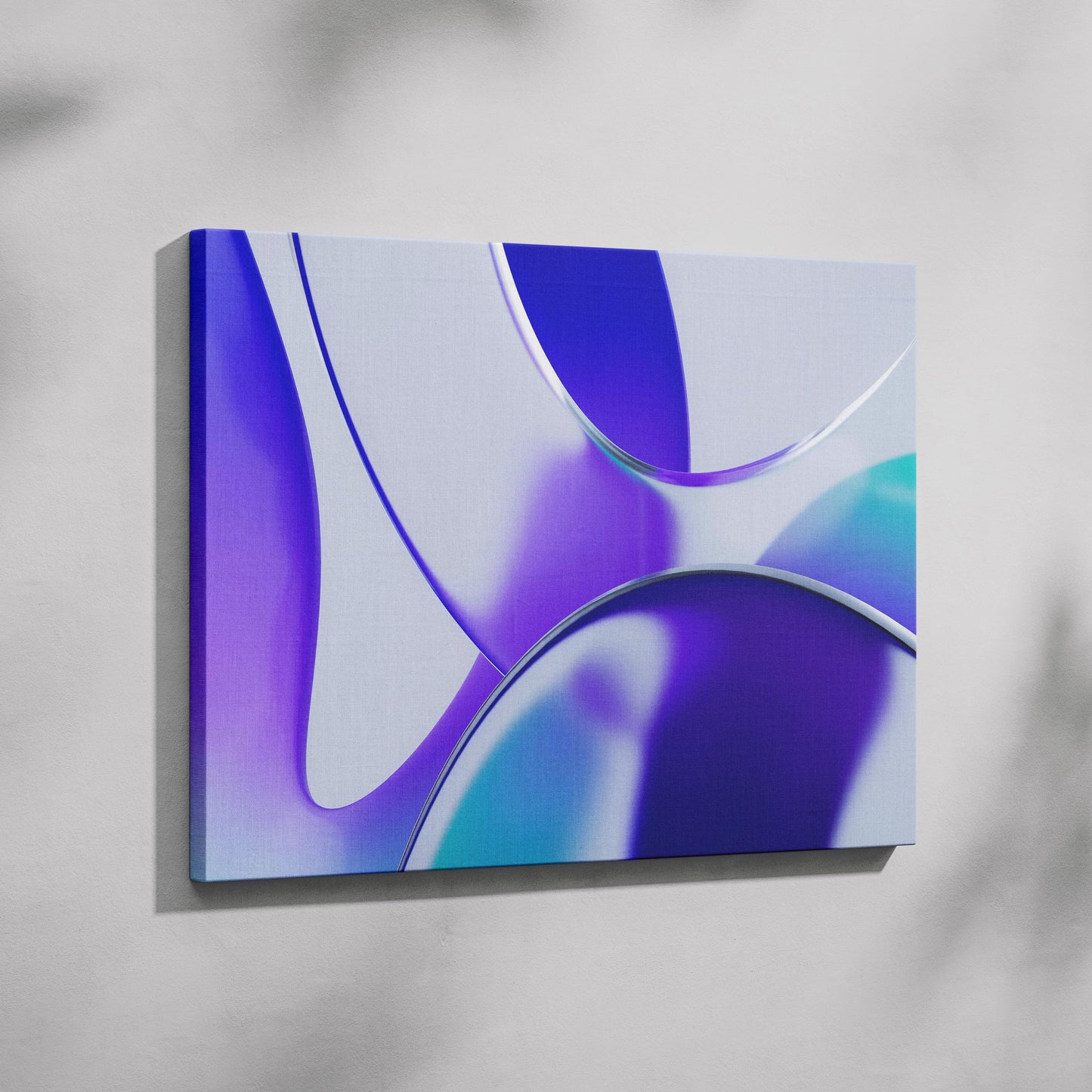 Abstract Violet Glass Waves - Framed Canvas Wall Art Print - House Prints