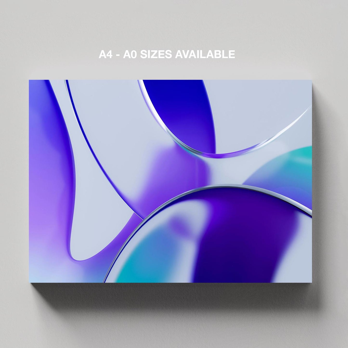 Abstract Violet Glass Waves - Framed Canvas Wall Art Print - House Prints