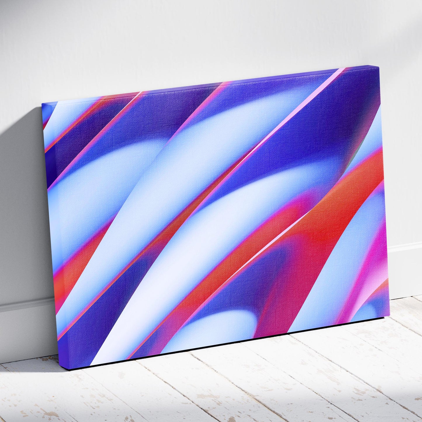 Vibrant Waves of Motion - Framed Canvas Wall Art Print - House Prints