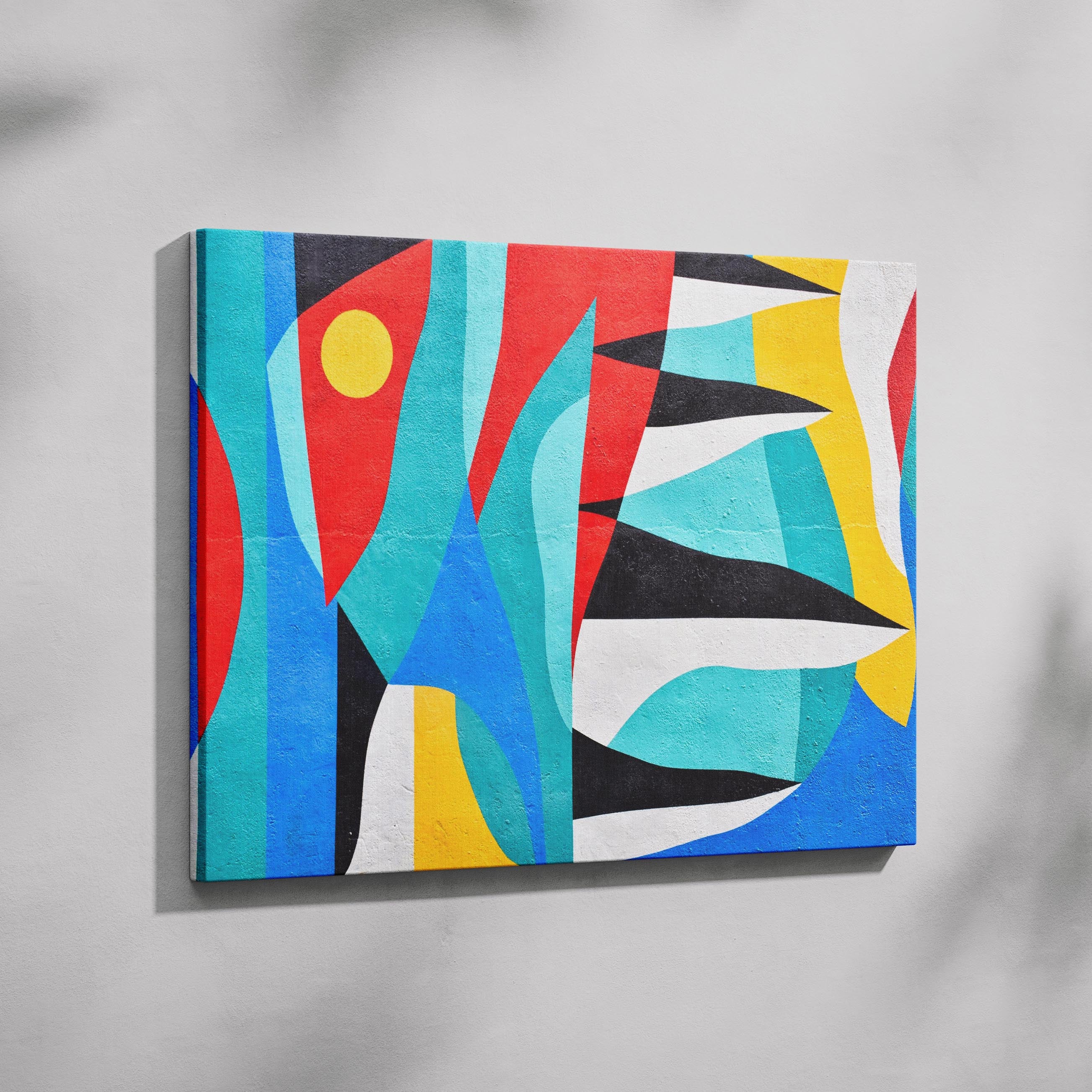 Abstract Graffiti Tides in Motion - Framed Canvas Wall Art Print | House Prints