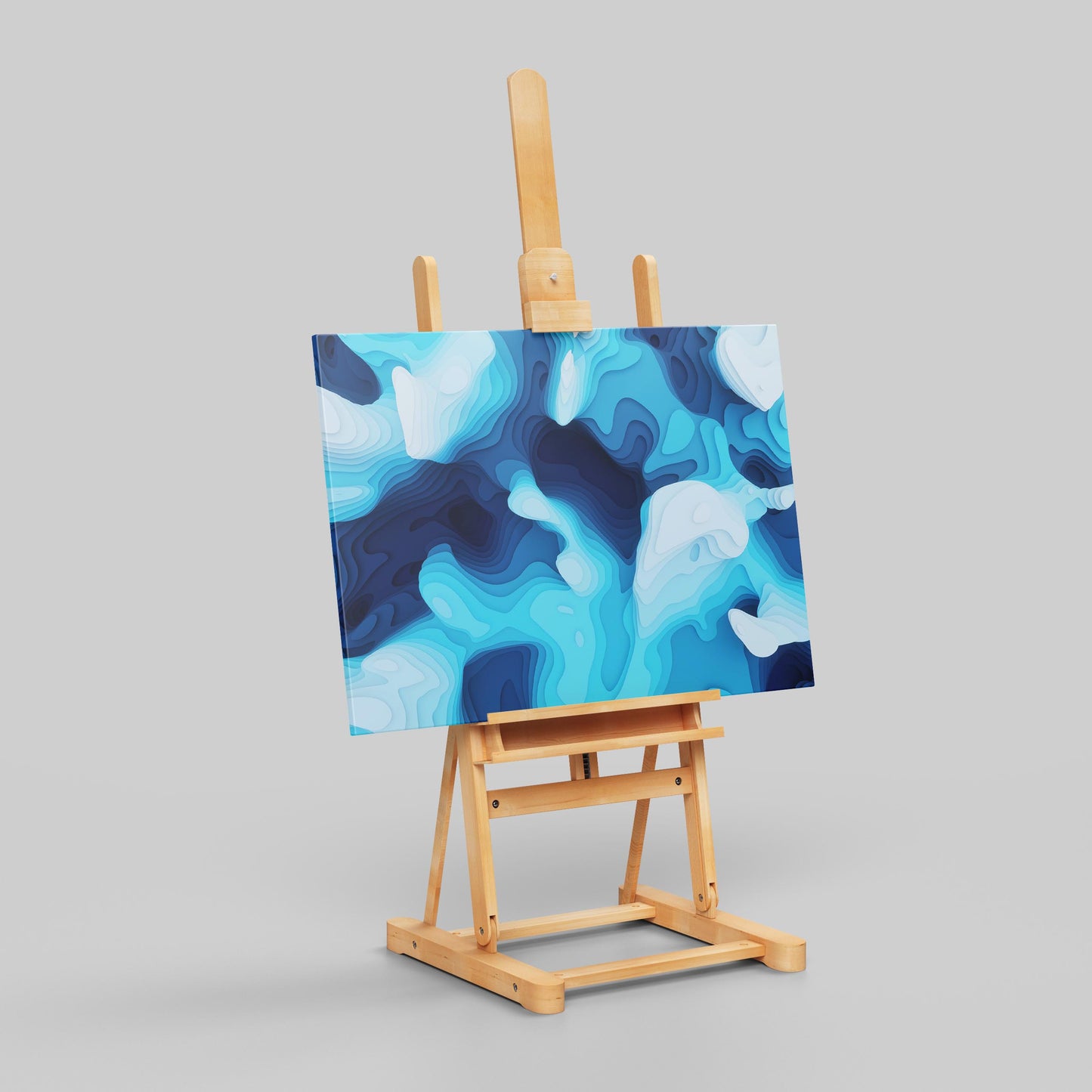 Oceanic Depths Abstract in Blue - Framed Canvas Wall Art Print - House Prints