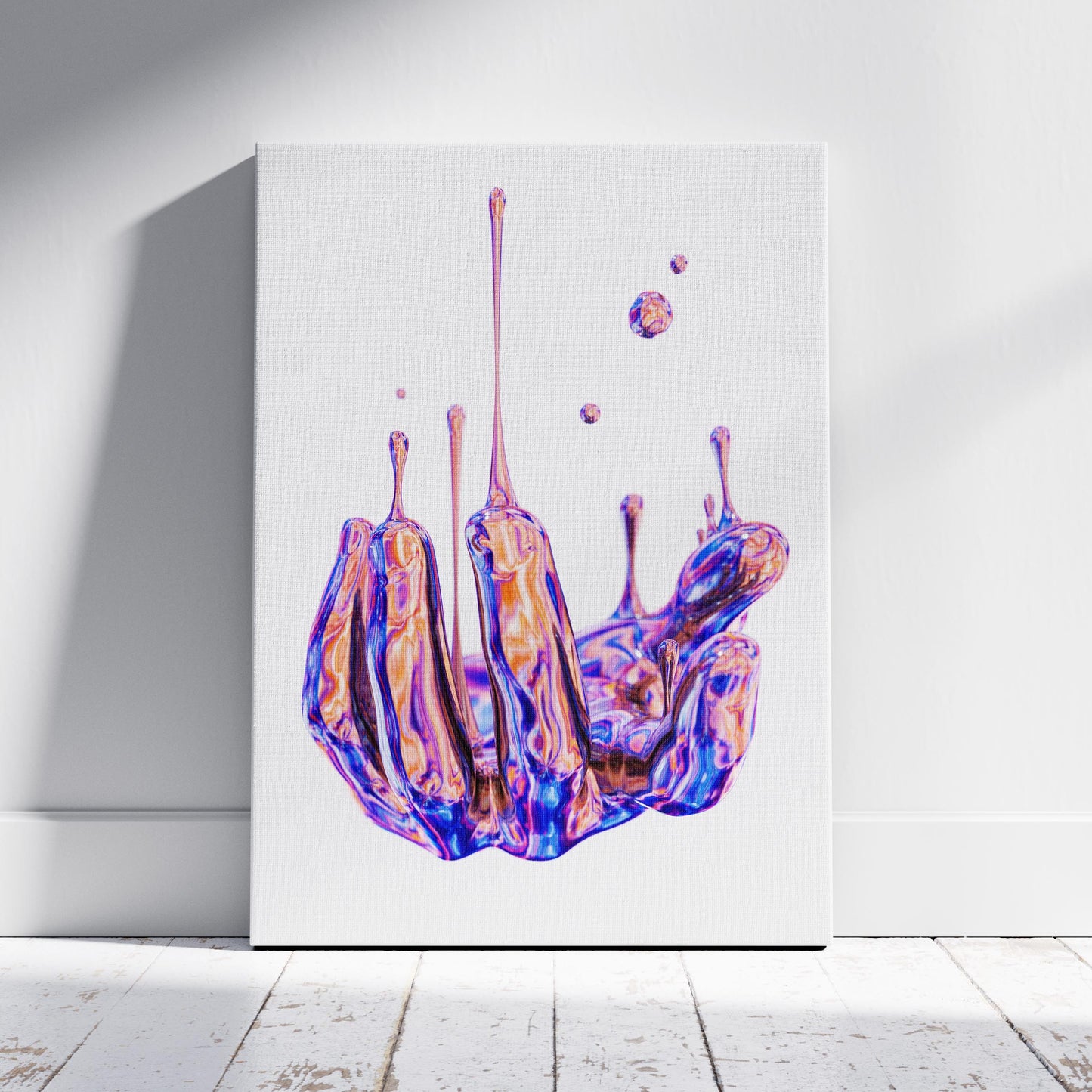 Vibrant Liquid Melting Hand - Framed Canvas Wall Art Print - House Prints