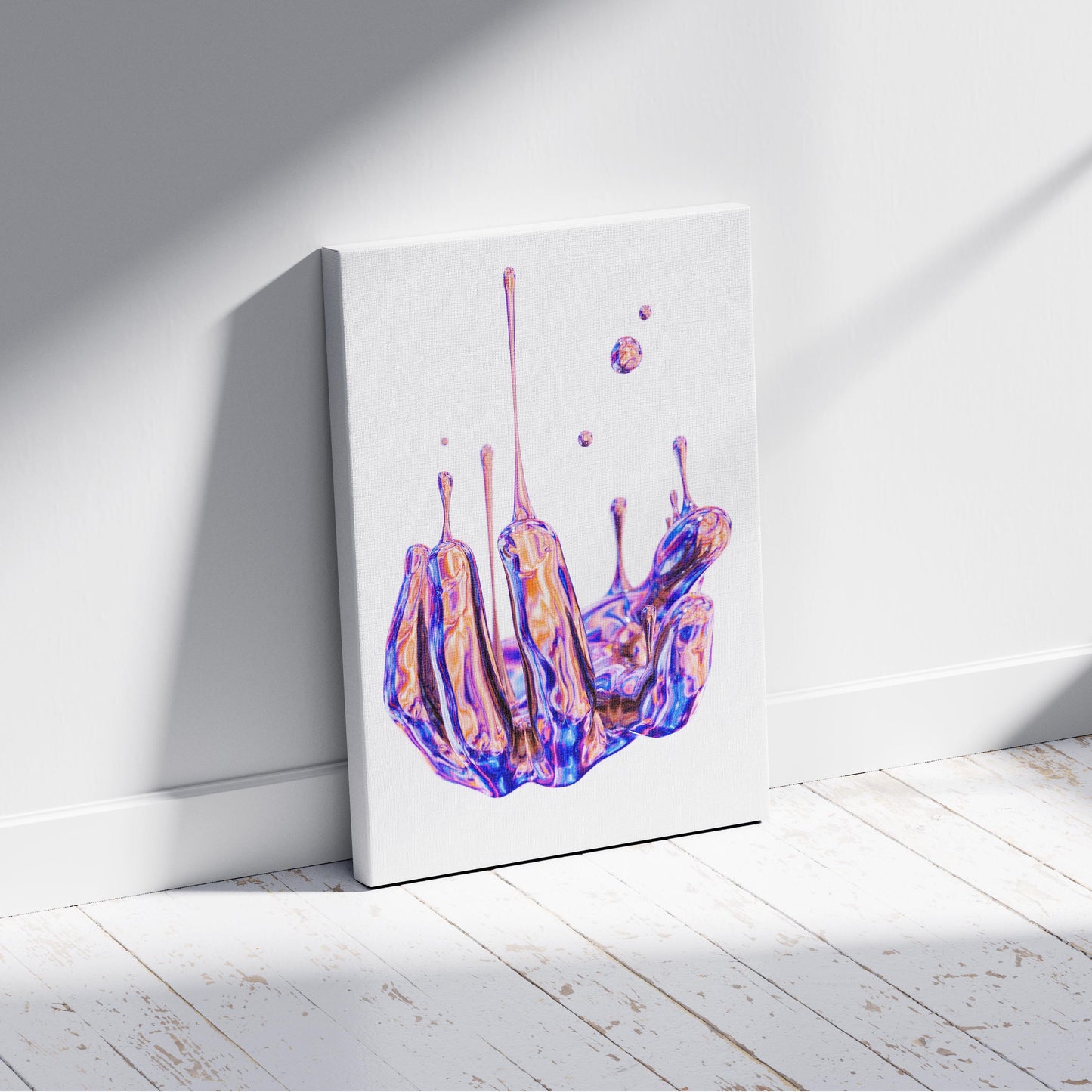 Vibrant Liquid Melting Hand - Framed Canvas Wall Art Print - House Prints
