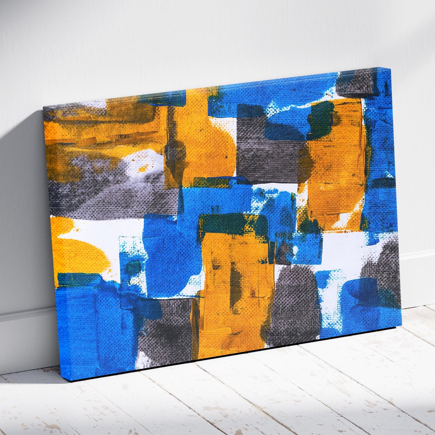Bold Blocks of Energy - Framed Canvas Wall Art Print - House Prints