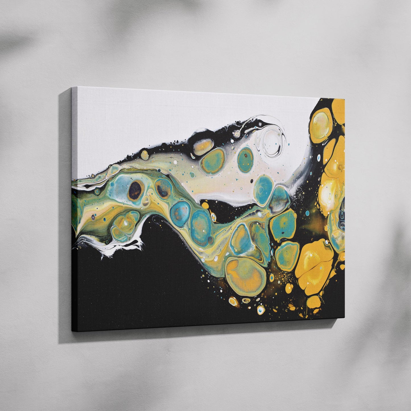 Celestial Abstract Waves of Gold - Framed Canvas Wall Art Print - House Prints