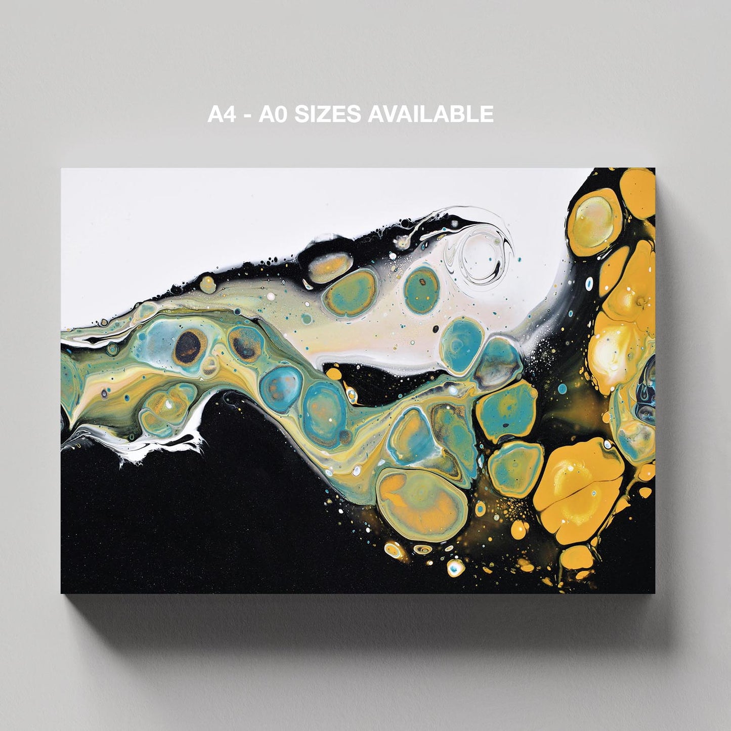 Celestial Abstract Waves of Gold - Framed Canvas Wall Art Print - House Prints