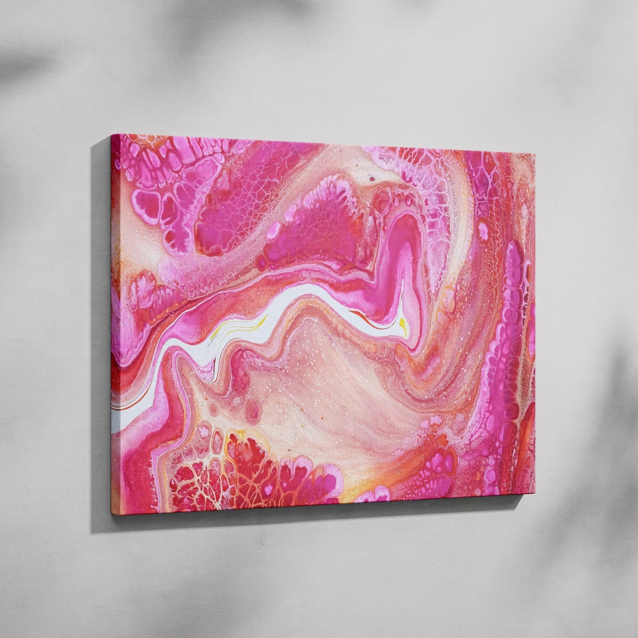 Pink Abstract Whirl of Serenity - Framed Canvas Wall Art Print - House Prints