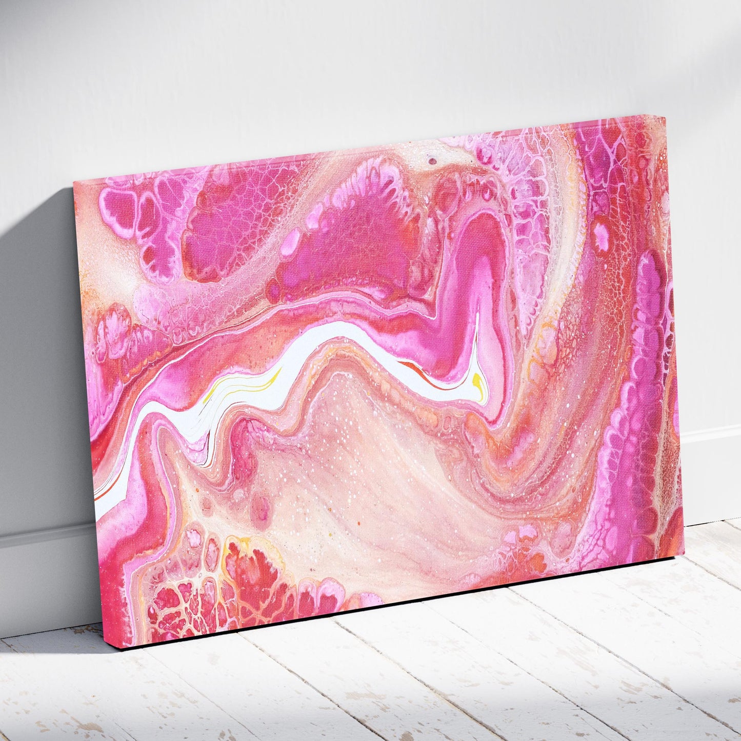Pink Abstract Whirl of Serenity - Framed Canvas Wall Art Print - House Prints