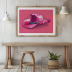 Bold Pink Cowboy Hat - Rolled Poster Wall Art Print | House Prints