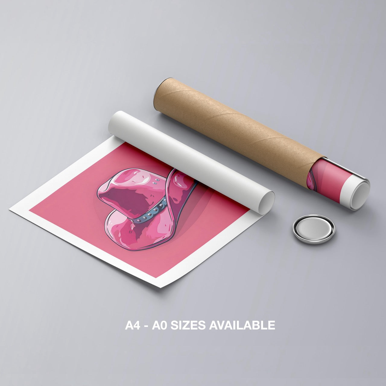 Bold Pink Cowboy Hat - Rolled Poster Wall Art Print | House Prints