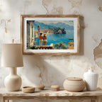 Romantic European Seaside Balcony View - Rolled Poster Wall Art Print | House Prints