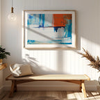 Vibrant Abstract Blue Horizon Layers - Rolled Poster Wall Art Print | House Prints