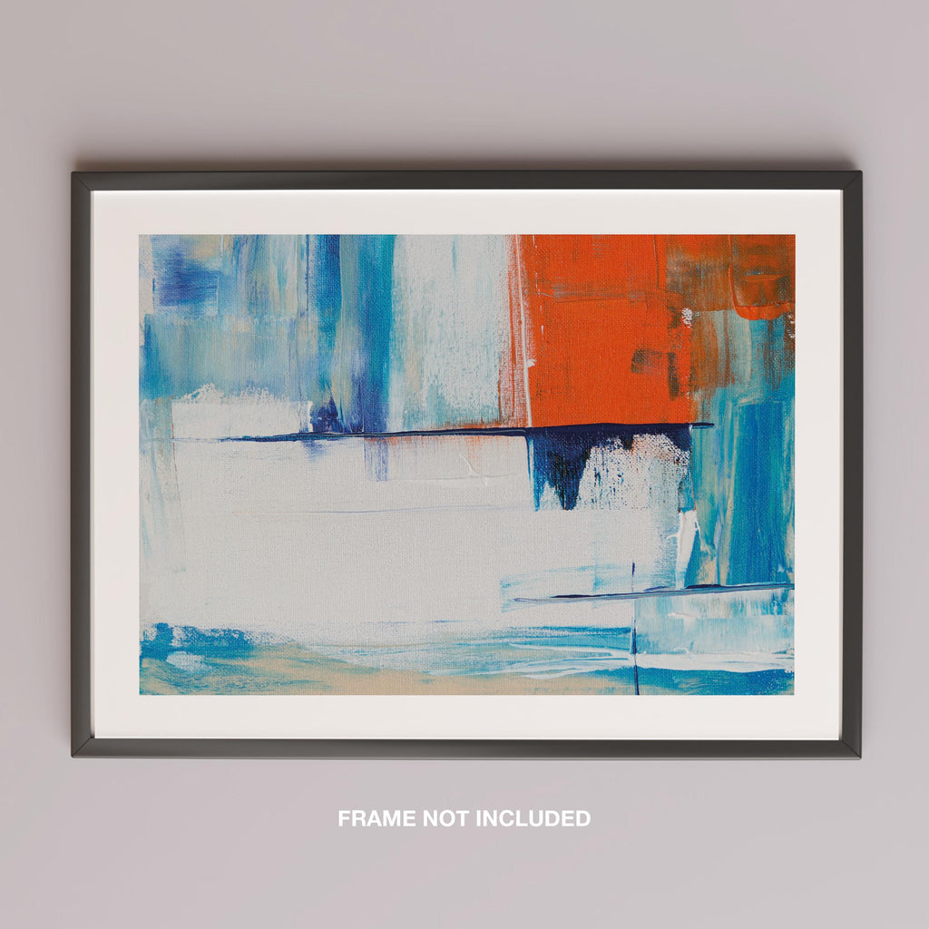 Vibrant Abstract Blue Horizon Layers - Rolled Poster Wall Art Print | House Prints