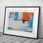 Vibrant Abstract Blue Horizon Layers - Rolled Poster Wall Art Print | House Prints
