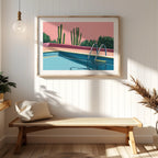 Retro Desert Oasis Poolside Vibes - Rolled Poster Wall Art Print | House Prints