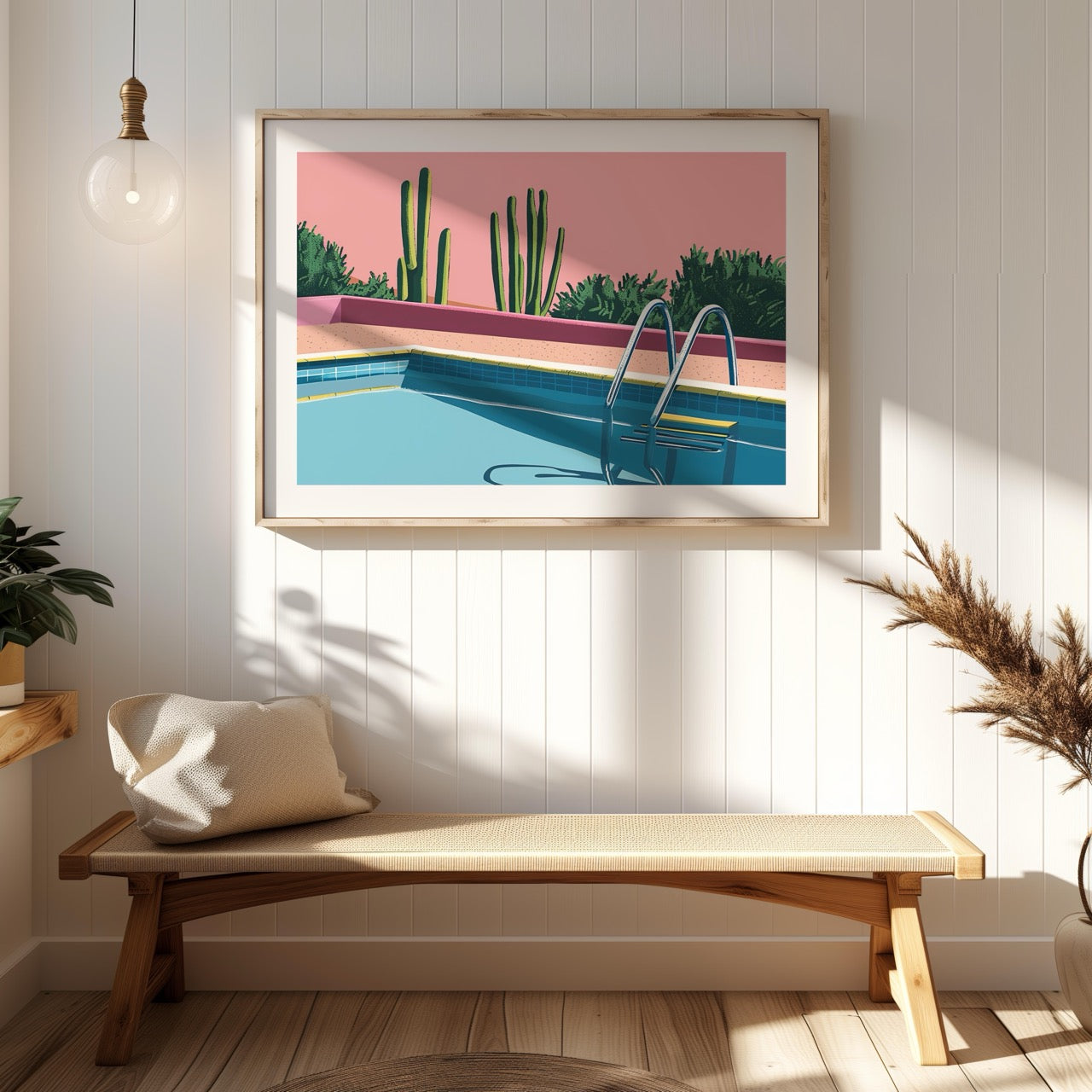 Retro Desert Oasis Poolside Vibes - Rolled Poster Wall Art Print - House Prints