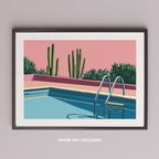 Retro Desert Oasis Poolside Vibes - Rolled Poster Wall Art Print | House Prints