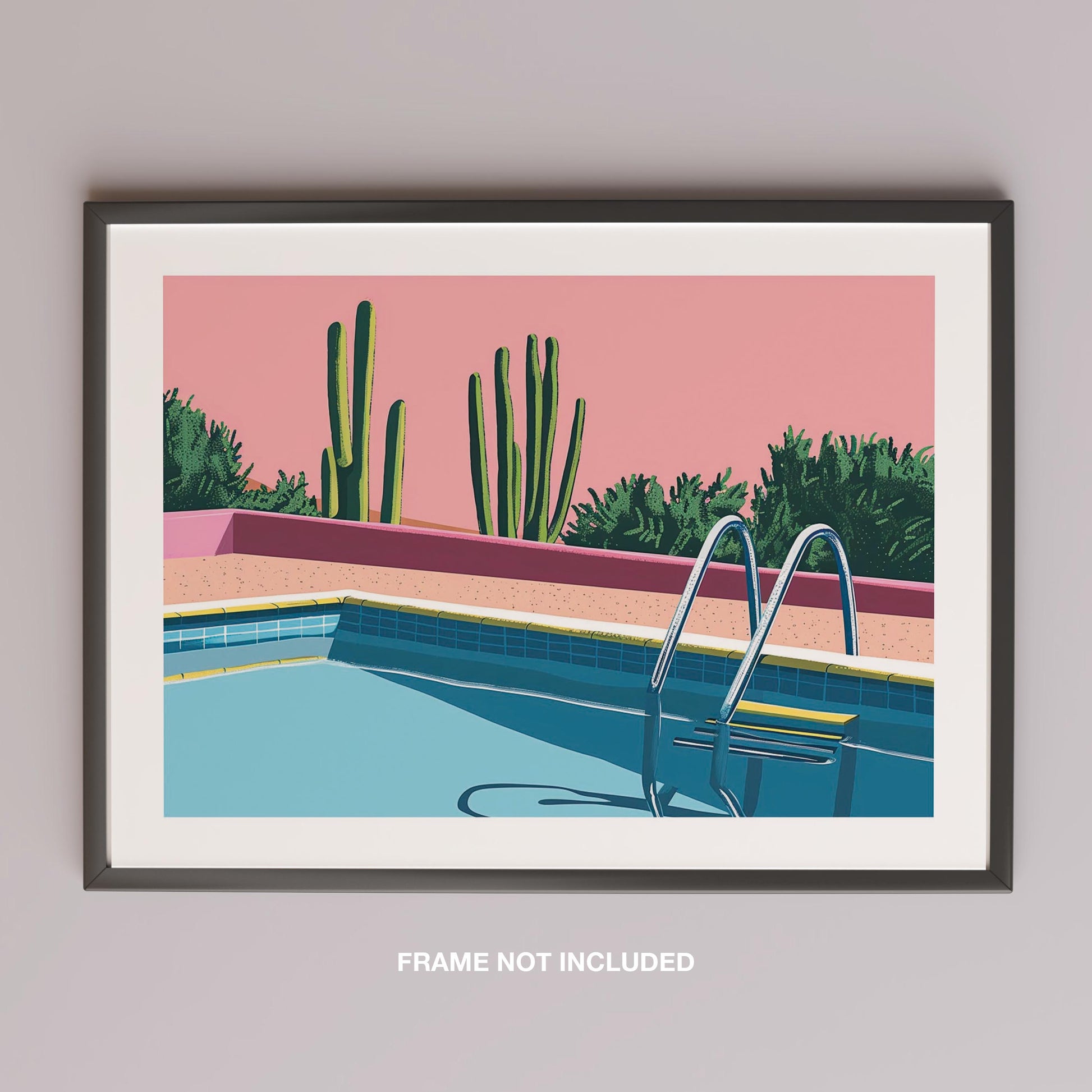 Retro Desert Oasis Poolside Vibes - Rolled Poster Wall Art Print - House Prints
