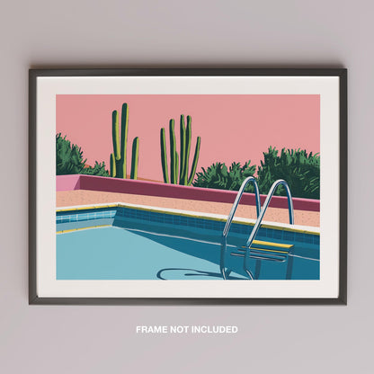 Retro Desert Oasis Poolside Vibes - Rolled Poster Wall Art Print - House Prints