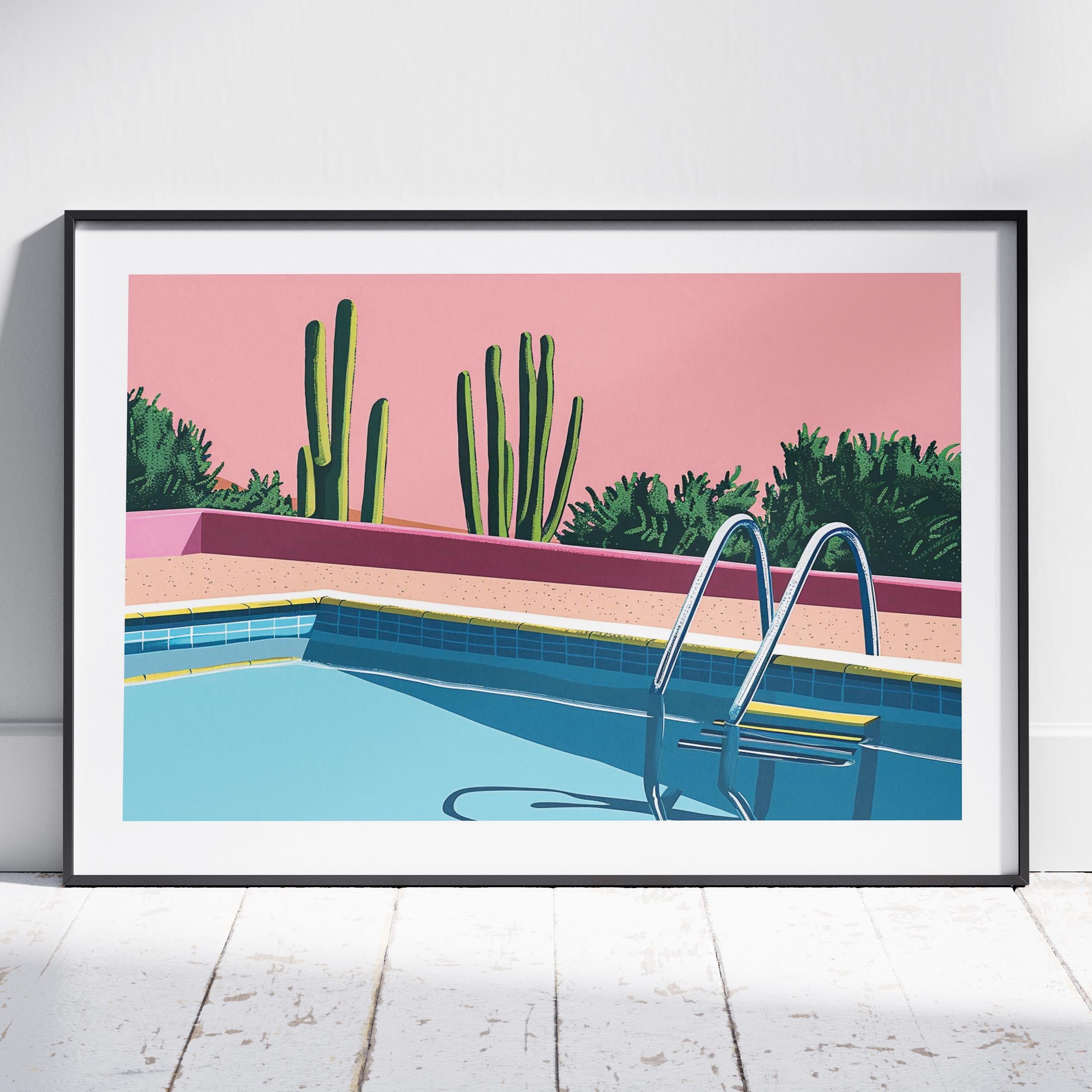 Retro Desert Oasis Poolside Vibes - Rolled Poster Wall Art Print | House Prints