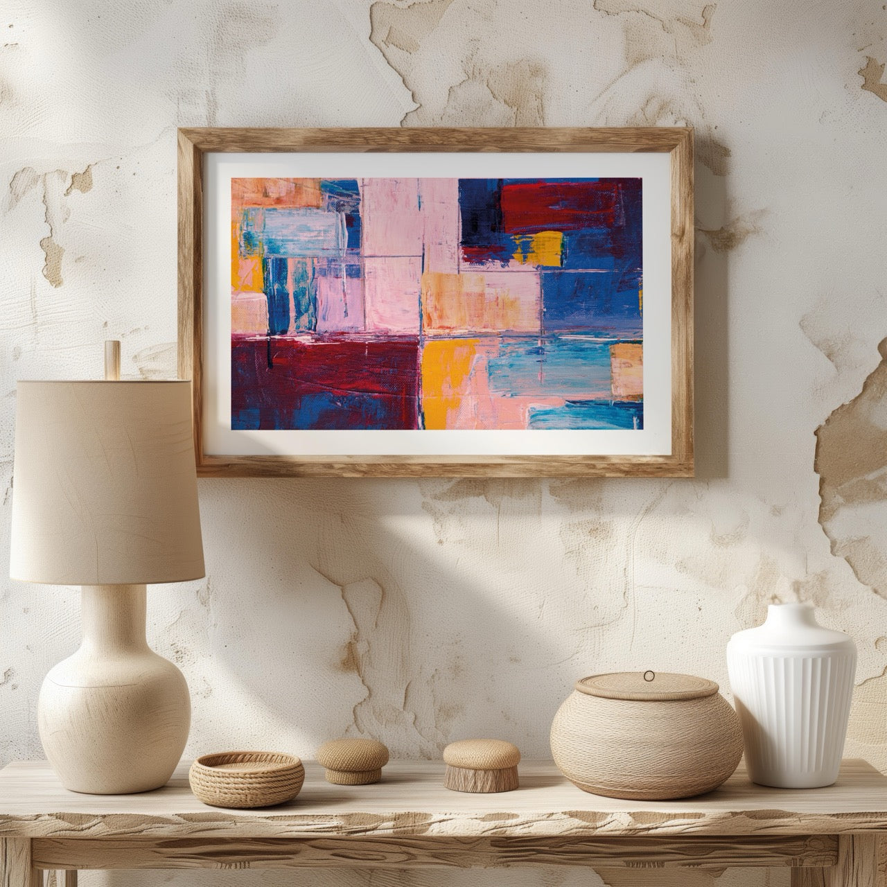 Colourful Abstract Geometric Harmony - Rolled Poster Wall Art Print - House Prints
